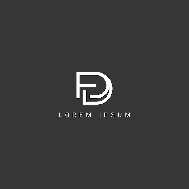 Alphabet letter FD DF icon logo vector symbol