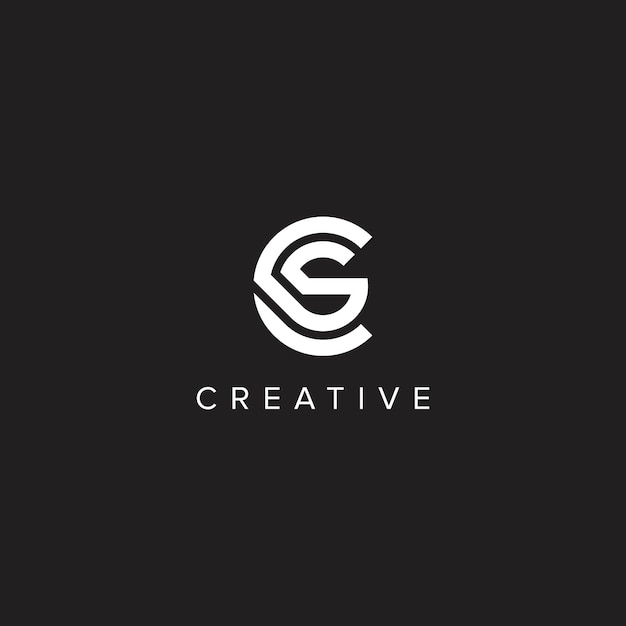 alphabet letters cs sc creative logo initial based monogram vector icon