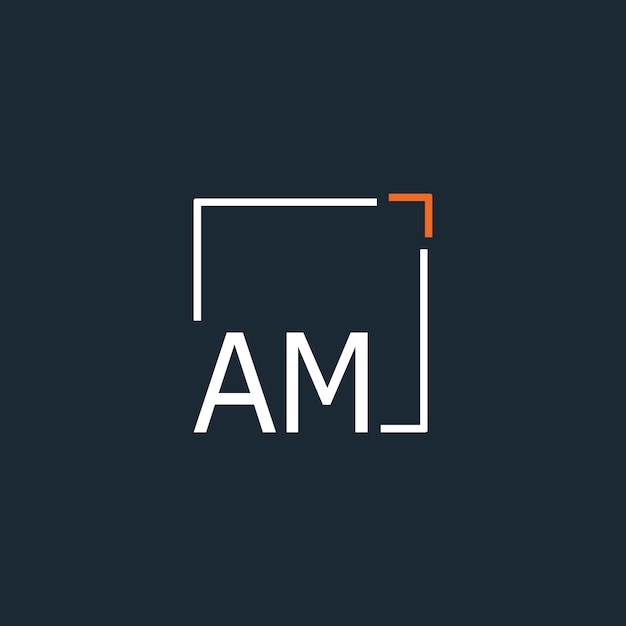 am initial monogram logo with square style design
