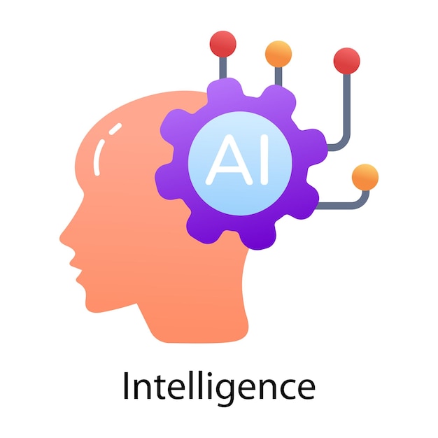 an icon of robot assistant in flat style