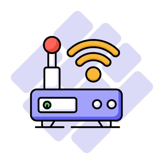 An icon of wifi router shows networking device that enables wireless communication