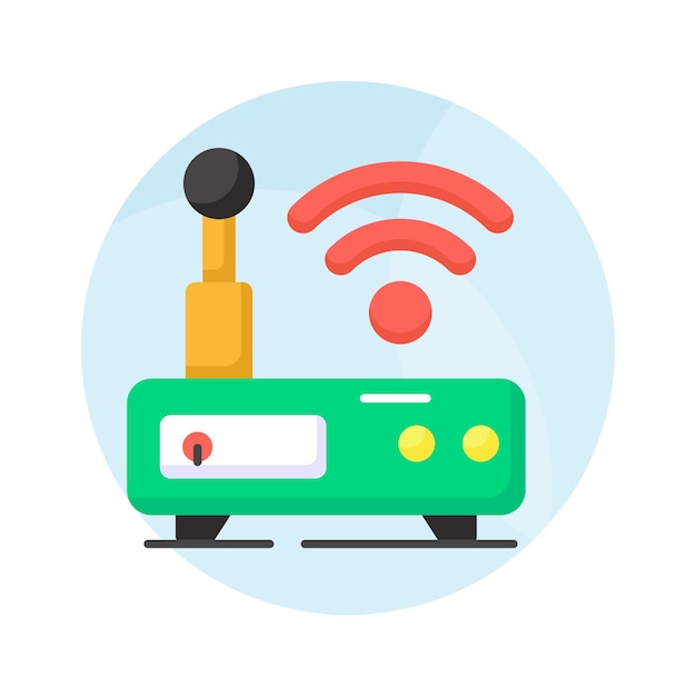 An icon of wifi router shows networking device that enables wireless communication