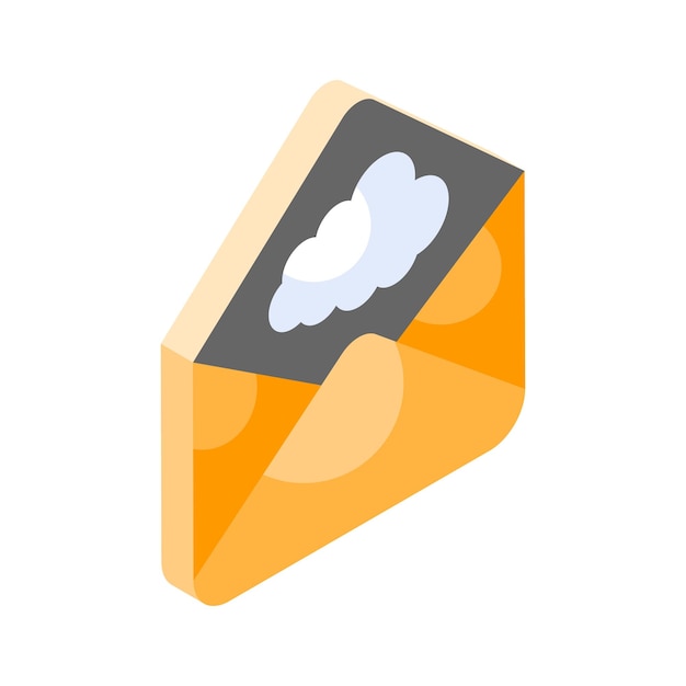 An isometric icon of cloud mail ready to use and download