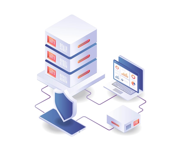 analysis of server data security with a laptop computer