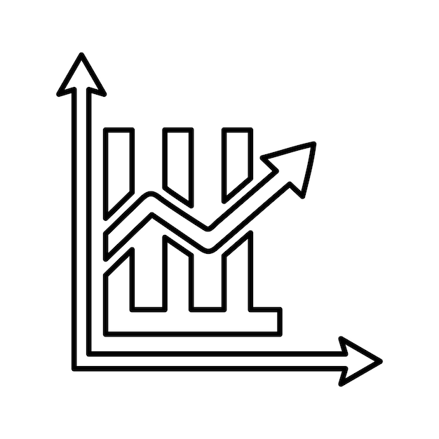 analytics business chart icon outline vector