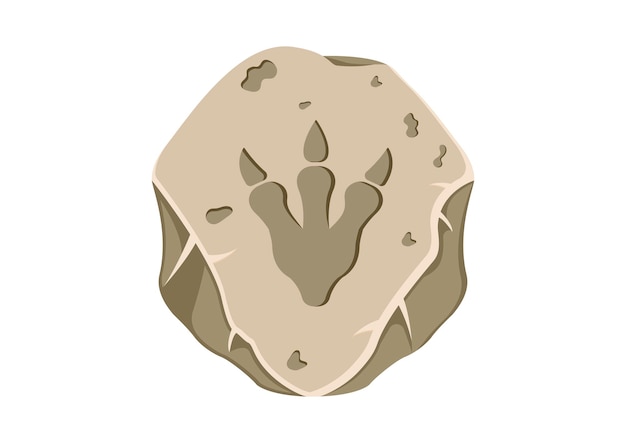 Ancient Dinosaur Footprints Fossils Extinct Paleontology Vector Illustration