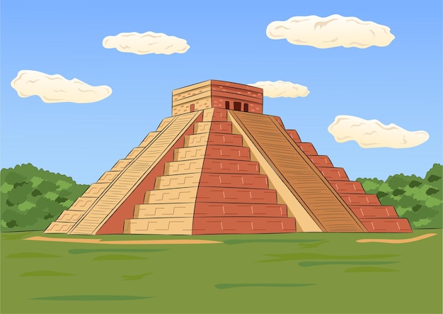 ancient mayan pyramids vector image