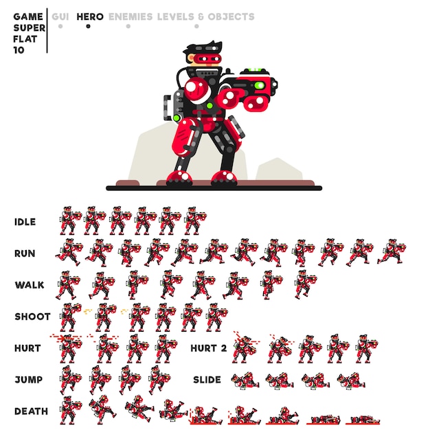 Animation of an advanced soldier with a shotgun for creating a video game