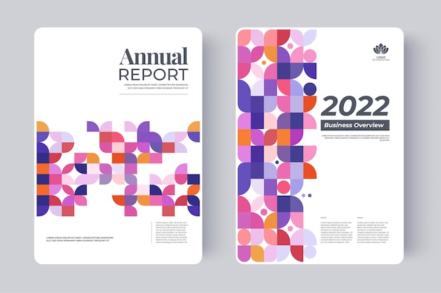 Annual Report Cover design for presentation. Report cover design with abstract graphic.