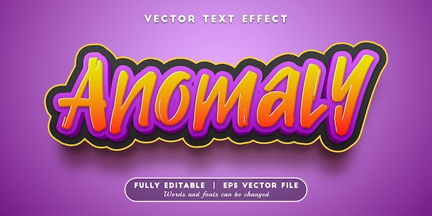 Anomaly text effect with editable text style