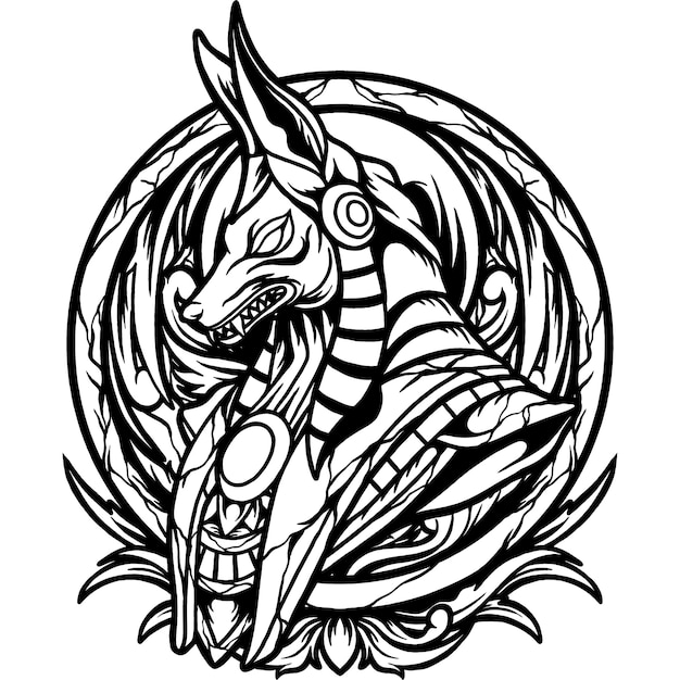 Anubis Egyptian Illustration