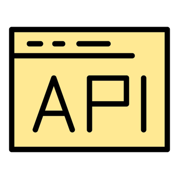 Api gear web window icon Outline Api gear web window vector icon for web design isolated on white background color flat