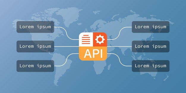 API icon in flat style Software integration vector illustration on isolated background Algorithm programming sign business concept