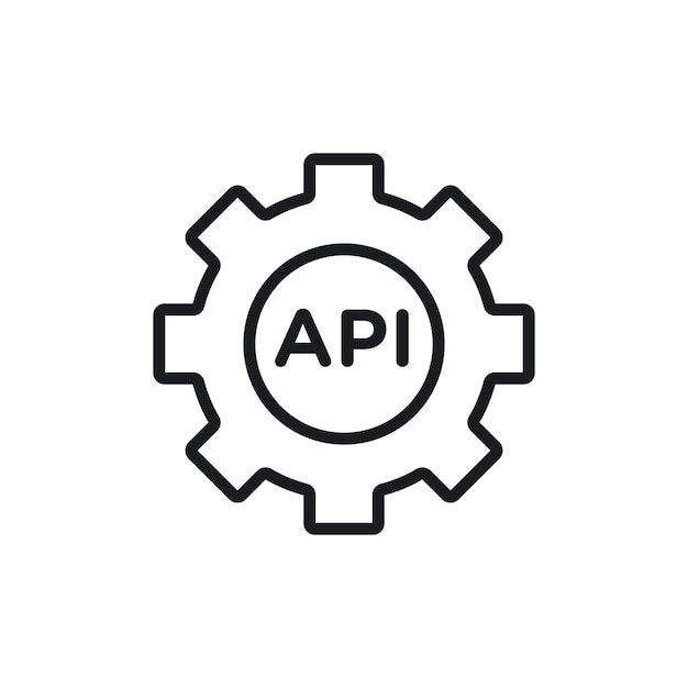 api icon isolated on white background