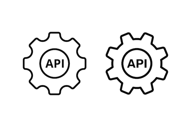 API setup icon or Simple flat and line API setup icon illustration for web and app