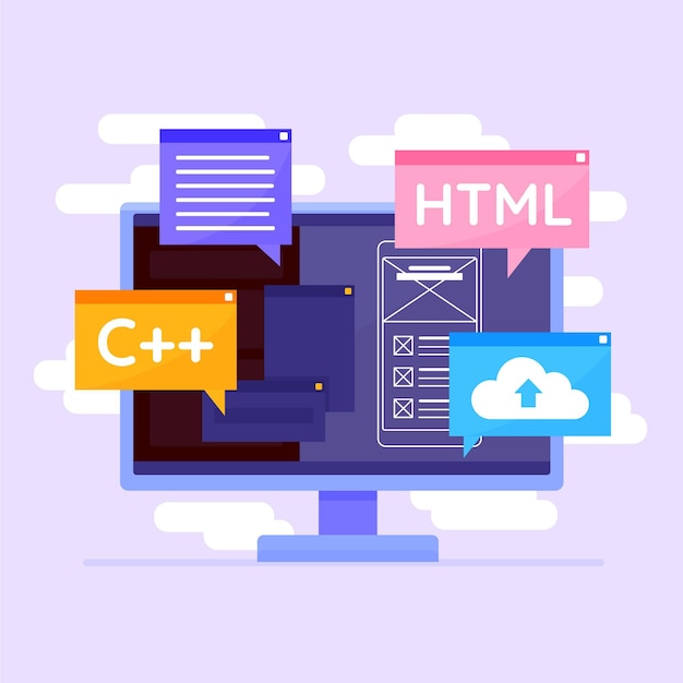 App development concept with desktop