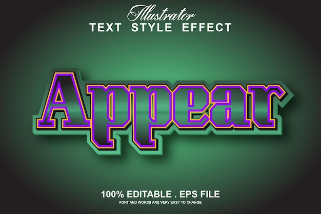 appear text effect editable