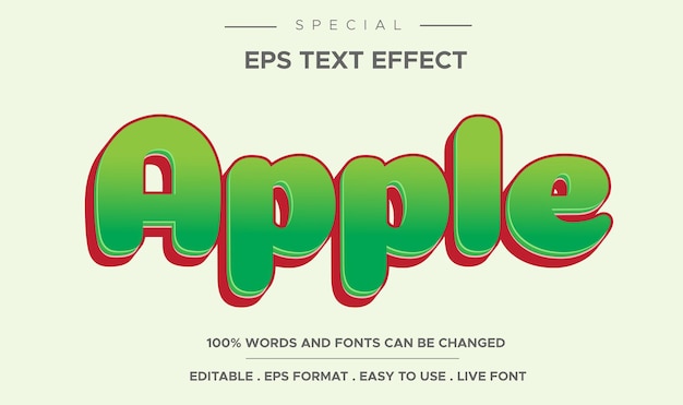 Apple 3D Text Effect Style