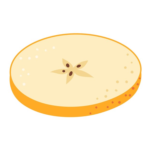 Apple slice hand drawn trendy flat style