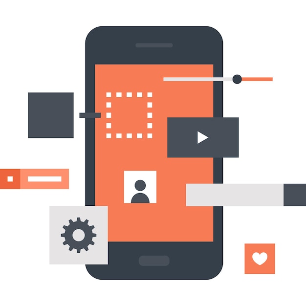 application development flat web icon concept