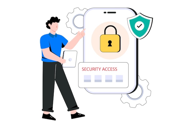 Application Security Flat Style Design Vector illustration. Stock illustration