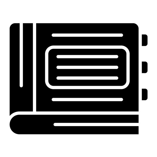 Appointment Book Glyph Solid Black Illustration