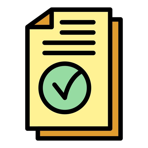 approved allowance papers icon outline approved allowance papers vector icon color flat isolated