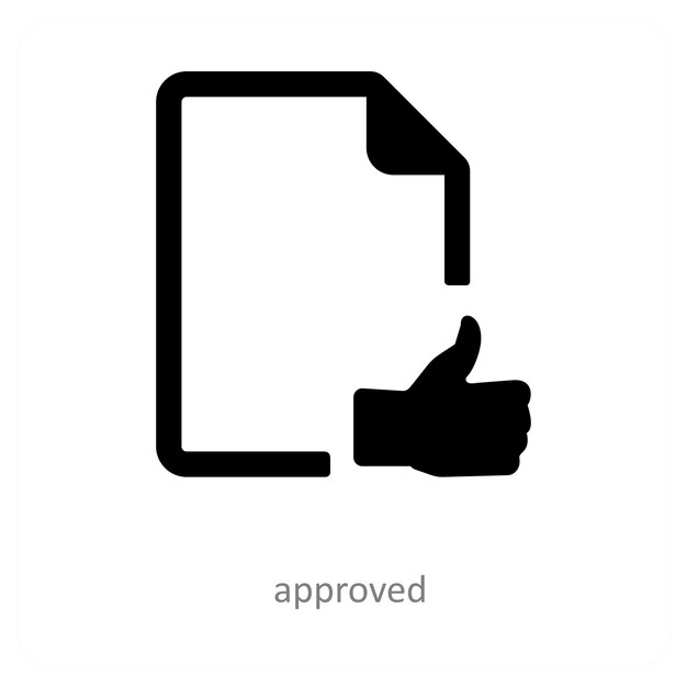 approved and document icon concept