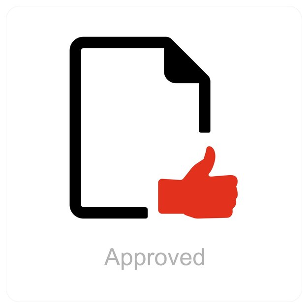 approved and document icon concept