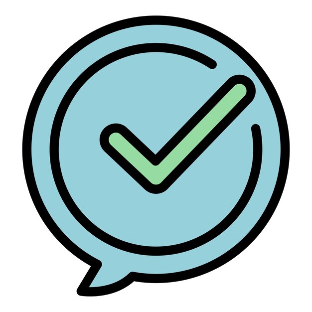 approved discussion icon outline approved discussion vector icon color flat isolated