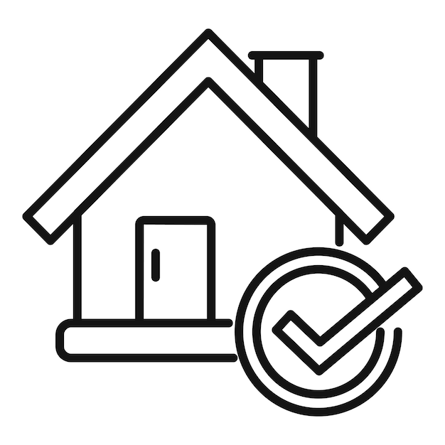 Approved house collateral icon outline vector Finance service