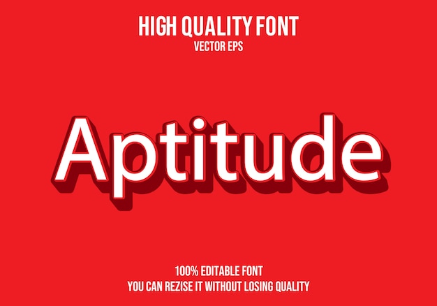 Aptitude vector text font effect