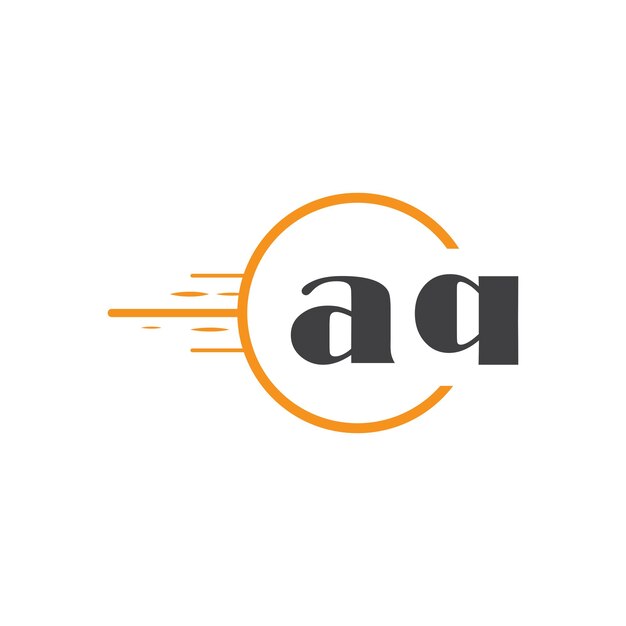 aq initial monogram logo with circle style design