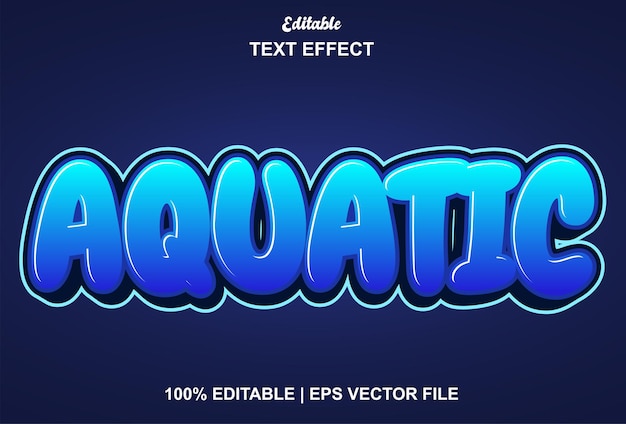 Aquatic text effect with 3d style and editable