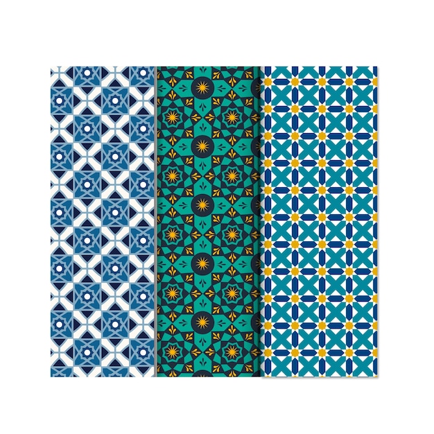 Arabic seamless ornamental vector patterns Islam architecture endless decoration