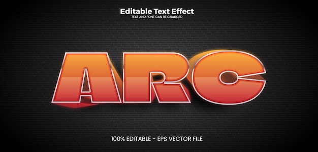 Arc editable text effect in modern trend style