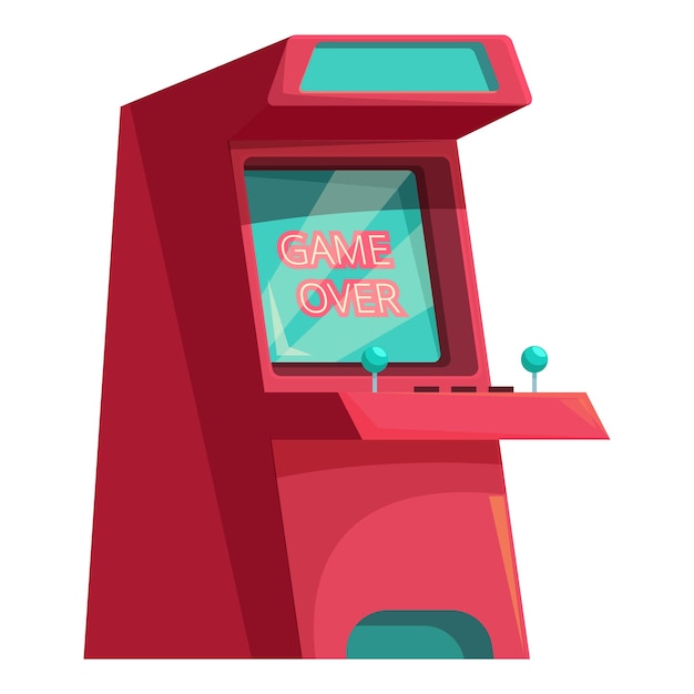 Arcade game machine displaying game over message