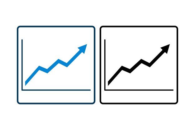 arrow chart icon vector Icon related to graph and seo suitable for web site app user interfaces printable etc solid icon style simple vector design editable
