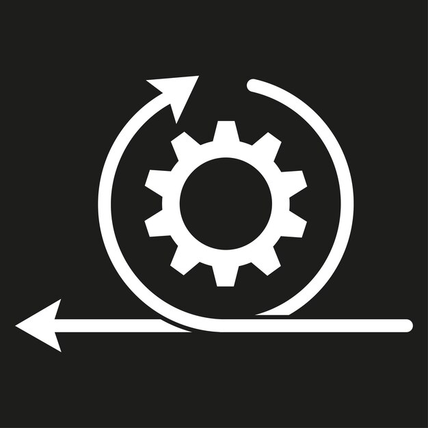 Arrow circle gear. Thin line. Money creative business concept. Vector illustration.