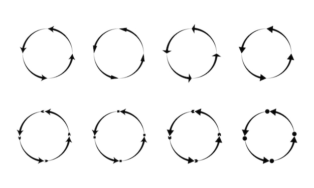 Arrow Circle Icons Set Vector Illustration