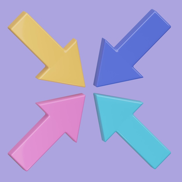 arrow concept realistic 3d object cartoon style