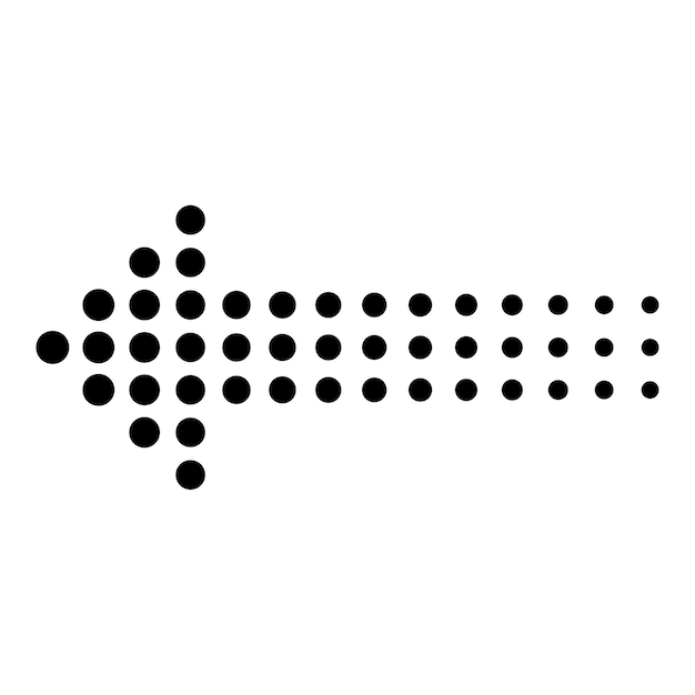 Arrow dots Arrow icon Arrow black halftone Vector illustration EPS 10 Stock image