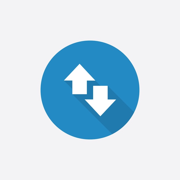 Arrow Flat Blue Simple Icon with long shadowxA