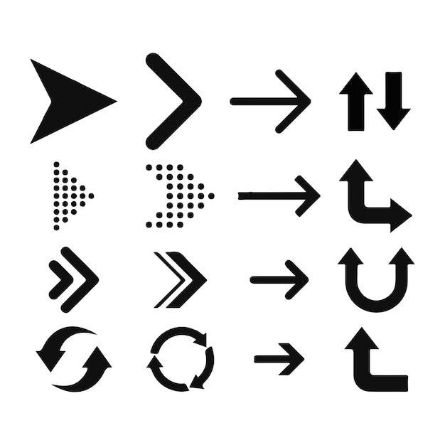 Arrow icondirection symbol vector set