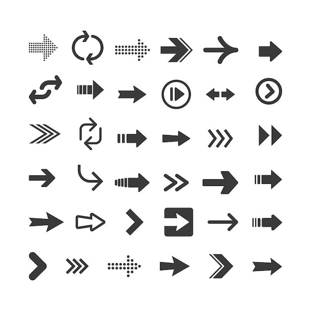 arrow icons vector set
