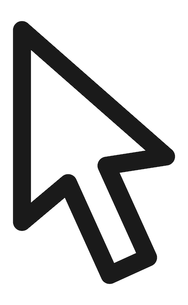 arrow pointer. mouse cursor. black outline icon
