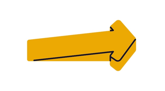 Arrow pointing forward direction ahead showing following next Guidance navigation element Pointer for instruction action swipe right Flat vector illustration isolated on white background