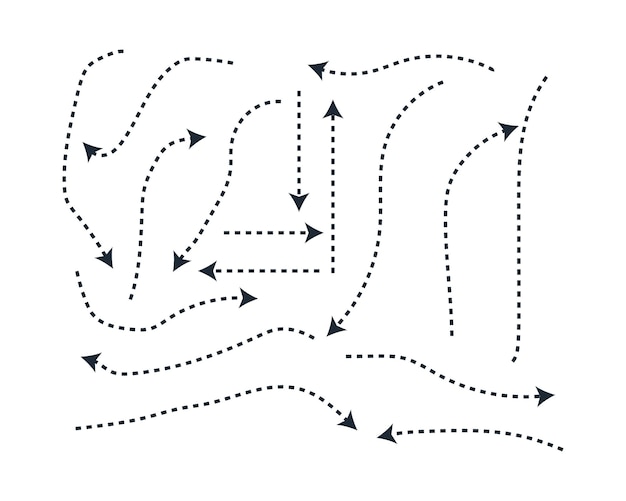 arrow shapes vector and various doodle style dots arrow vector