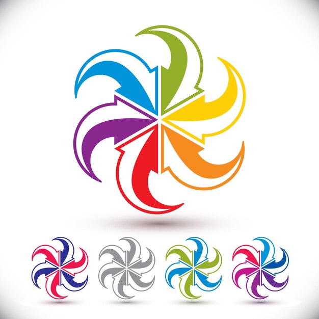 Arrows abstract conceptual symbol template, vector pictogram set.
