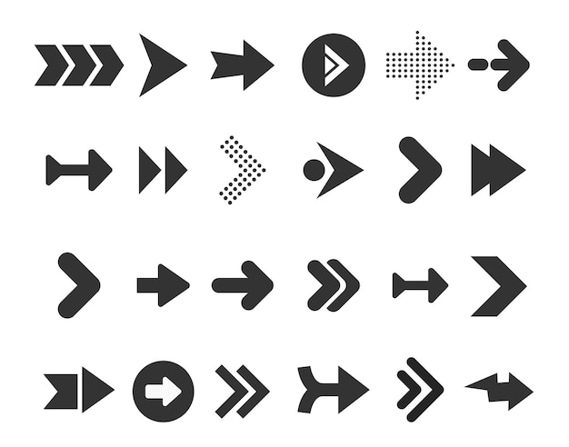Arrows big black set icons Arrow icon Arrow vector collection Arrow Cursor Modern simple arrows
